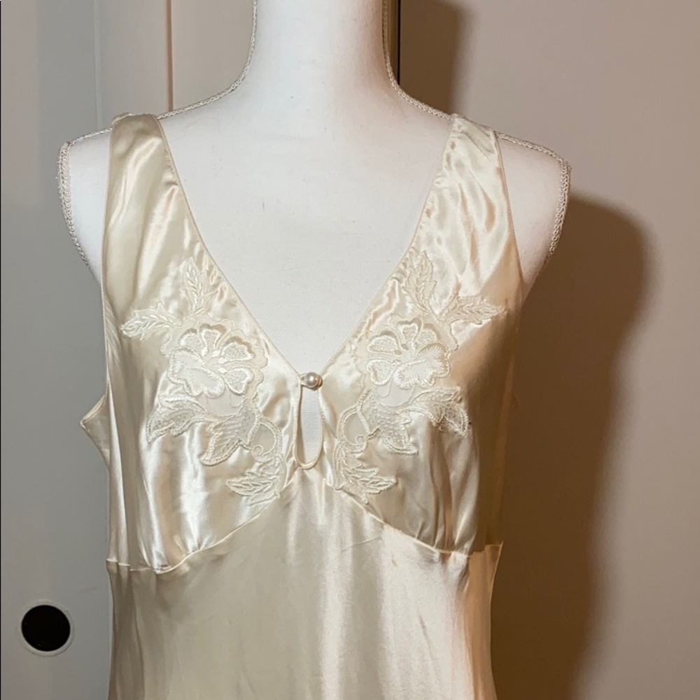 Floor length 100% silk slip/ night gown/ dress.